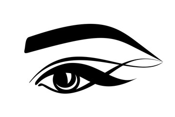 Eye logo. Eyelash extension, eyebrow tattoo. Sight icon.