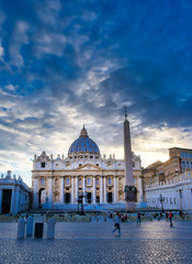 Obraz premium St. Peter's Basilica and St. Peter's Square located in Vatican City near Rome, Italy.
