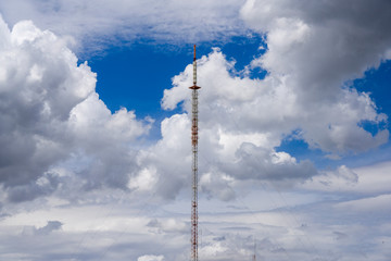 Radio Tower with Cloud background