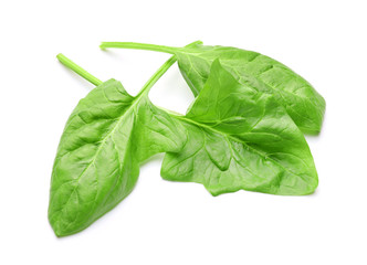 Fresh spinach on white background