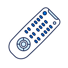 Remote controller color line icon. An electronic device used to operate another device from a distance. Channel switching. Pictogram for web page, mobile app, promo. Editable stroke.