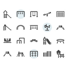 Playground icon and symbol set in glyph design