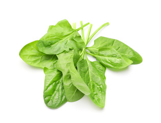 Fresh spinach on white background