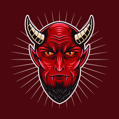 red devil face vector illustration design