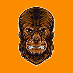 gorilla head vector illustration design