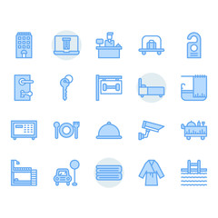 Hotel service icon and symbol set