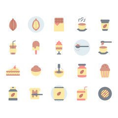 Cocoa icon and symbol set in flat design