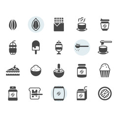 Cocoa icon and symbol set in glyph design