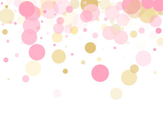 Holiday vector pattern. Gold, pink and rose color round confetti dots