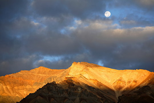 Mountains at Sarchu Himalayas on the Leh-Manali Himachal Pradesh, India.