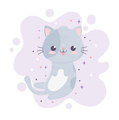 kawaii cartoon happy expression cat tongue out