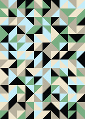 Seamless pattern with random colored quarter circles Generative Art background illustration