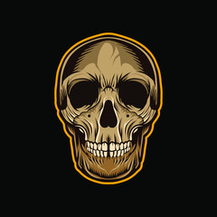skull head artwork vector illustration design