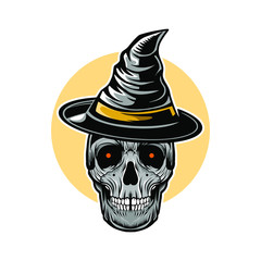 skull witch vector illustration design