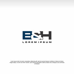 Initial letter logo, B&H Logo, template logo