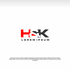 Initial letter logo, H&K Logo, template logo
