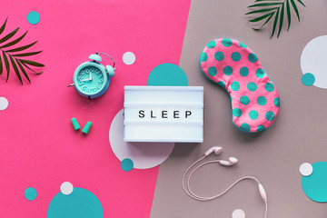 Flat lay, lightbox with text 