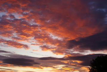 Fototapeta premium Sunrise clouds in northern Vermont