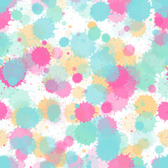 Watercolor paint pink blue stains vector seamless grunge background.