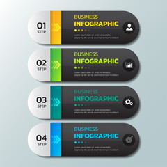 Fototapeta premium Infographics design template with 4 options processes. 