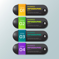 Infographics design template with 4 options processes.	