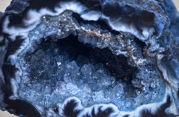 Blue quartz geode