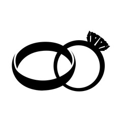 Silhouette of a wedding rings