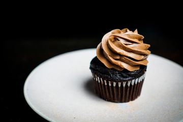 Chocolate cupcake with chocolate frosting