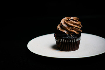 Chocolate cupcake with chocolate frosting