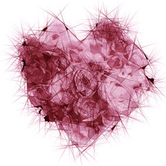 abstract illustration heart of flowers