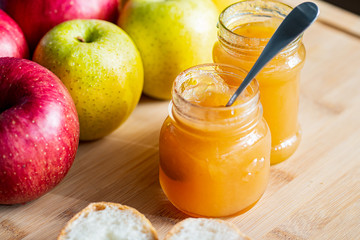 Apples and homemade apple jam