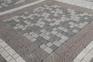 Figure out the paving slabs in the square. Background of paving