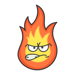 Angry fireball cartoon illustration
