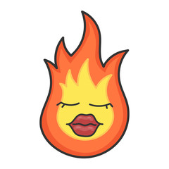 Female fireball cartoon illustration