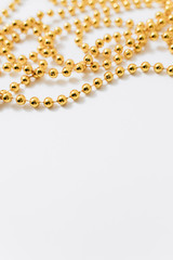 golden Christmas decoration on white background