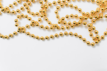 golden Christmas decoration on white background