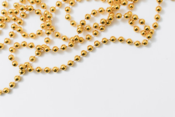 golden Christmas decoration on white background