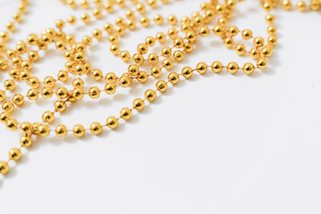 golden Christmas decoration on white background