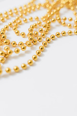 golden Christmas decoration on white background