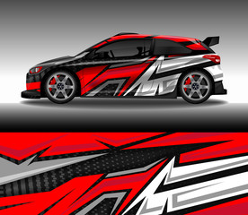 Car wrap decal design vector, custom livery race rally car vehicle sticker and tinting.