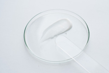 medical issues, white cream on glass