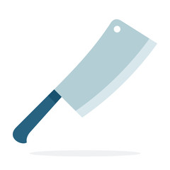 Meat ax vector flat material design object. Isolated illustration.