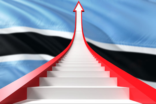 Botswana success concept. Graphic shaped staircase showing positive financial growth. Business theme. - Powered by Adobe