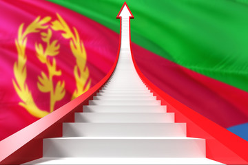 Eritrea success concept. Graphic shaped staircase showing positive financial growth. Business theme.