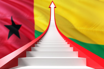 Guinea Bissau success concept. Graphic shaped staircase showing positive financial growth. Business theme.