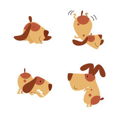 Dog Cute Cartoon Activity Set Vector Template Design Logo Illustration