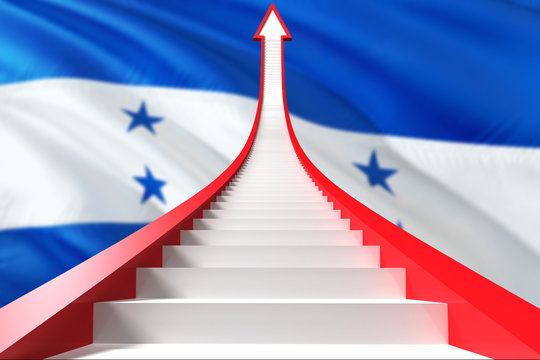 Honduras success concept. Graphic shaped staircase showing positive financial growth. Business theme.