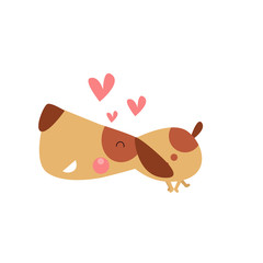 Dog Cute Cartoon Activity Vector Template Design Logo Illustration