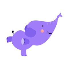 Elephant Cute Cartoon Character Animal Logo Vector Template Design Illustration