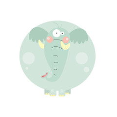 Elephant Cute Cartoon Character Animal Logo Vector Template Design Illustration